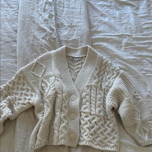 Zara Cream Cable Knit Cardigan